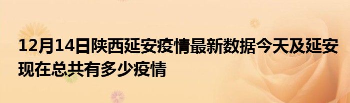 12月14日陕西延安疫情最新数据今天及延安现在总共有多少疫情